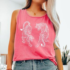 Comfort Colors Tiger Tank Top - Watermelon